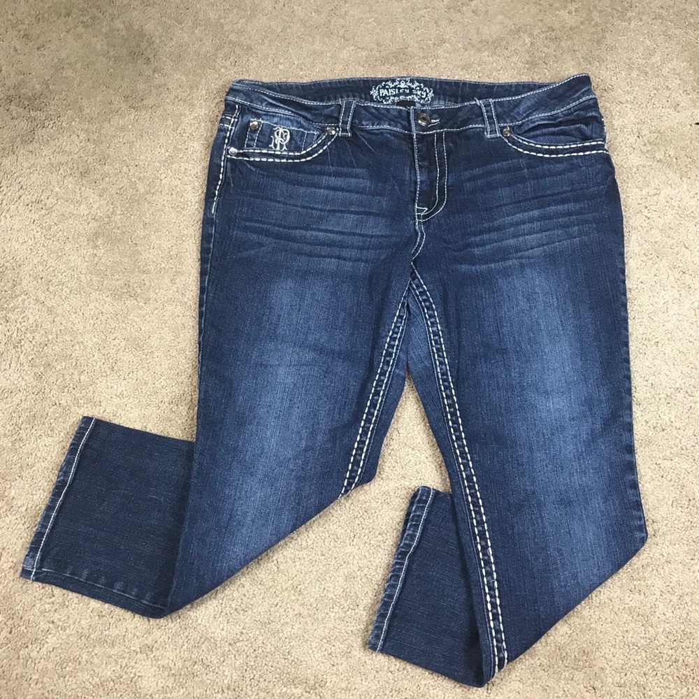 Paisley Sky Size 16 Denim Capri